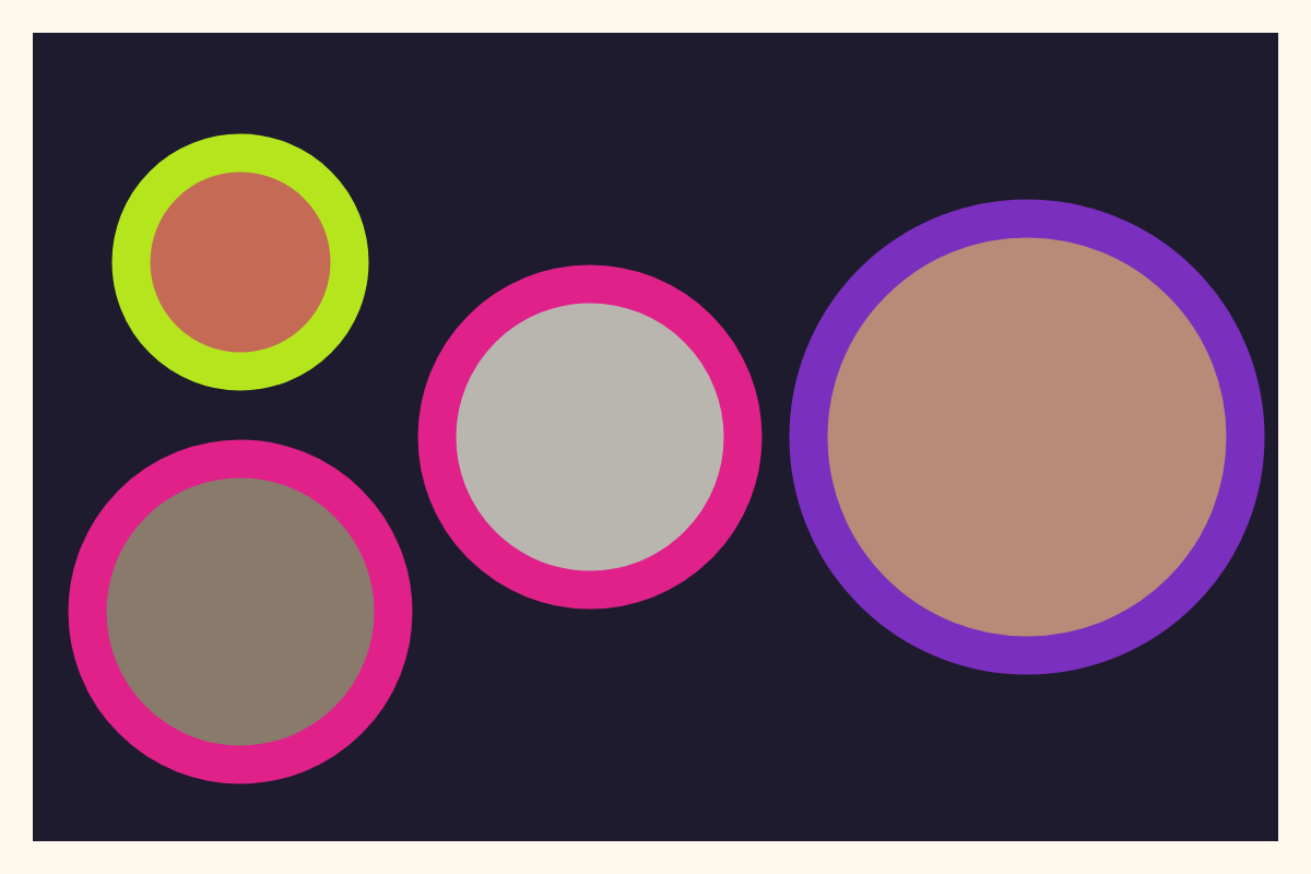 PRESSED palette board with four eyeshadow pans